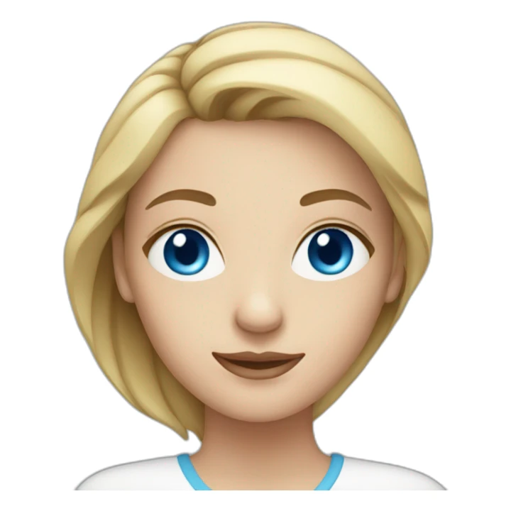 caucasian woman with blue eyes sticker