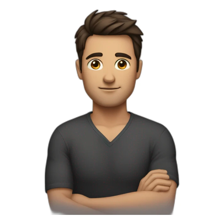 the brunette man crosses his arms on his chest sticker