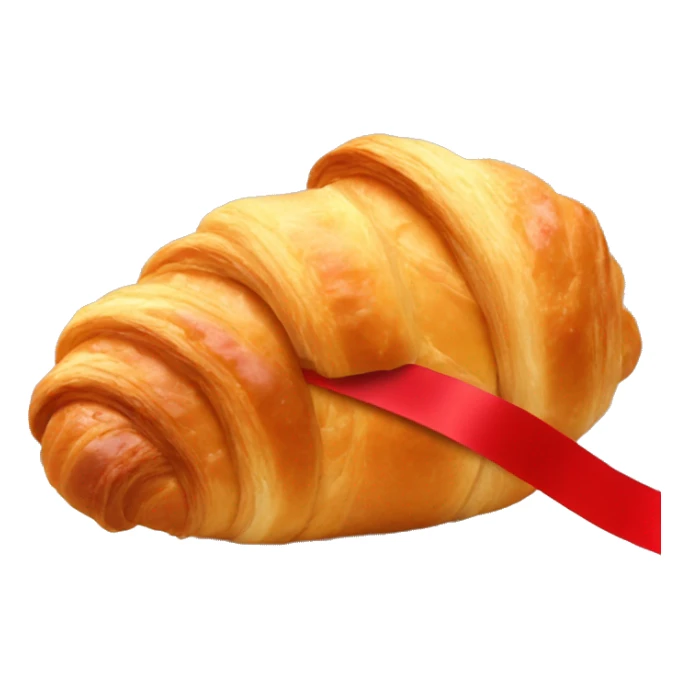 croissant eating croissant with a red ribbon  sticker