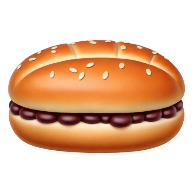 Red bean bun, sweet Chinese bread with red bean paste filling sticker