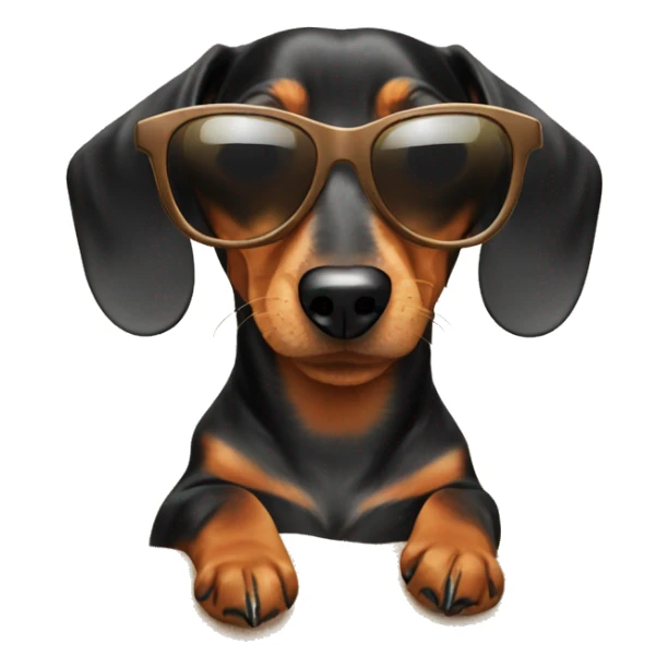 Dachshund with sunglasses on a beach sticker