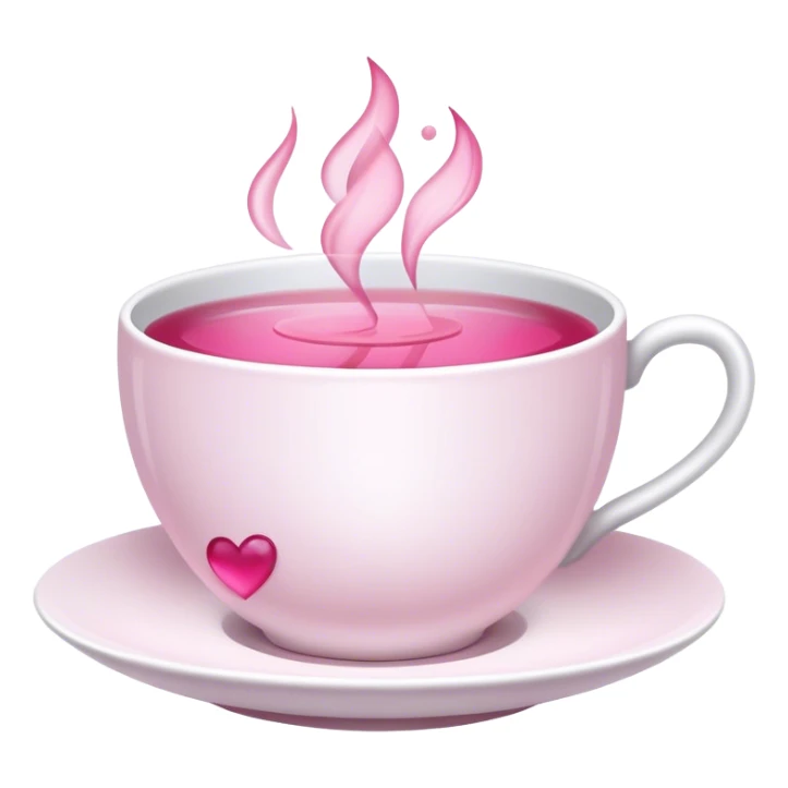 white teacup with pink tea inside of it sticker