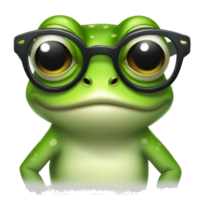 frog with glasses sticker