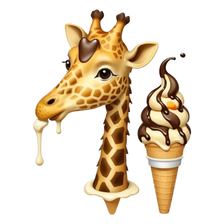 Giraffe with Ice Creams
Giraffe licking tall cone

 sticker