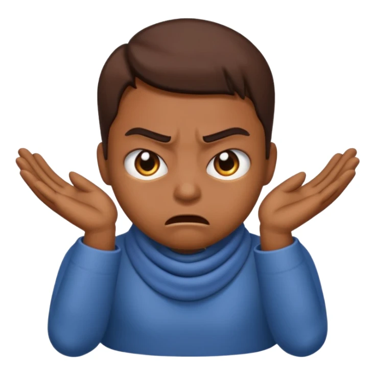 An emoji with their fingers wrapped around their neck and squeezing they looked mad sticker