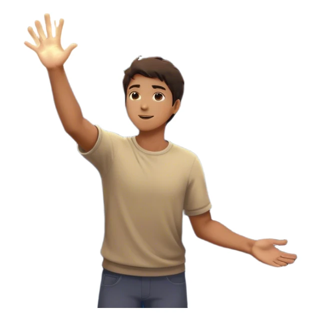 Each particle represents his personal universe. He reaches out, touching one, knowing that everything he does stays in this space forever. universe around him. A young man in a vast, dark starry universe, surrounded by floating particles of light space.  sticker