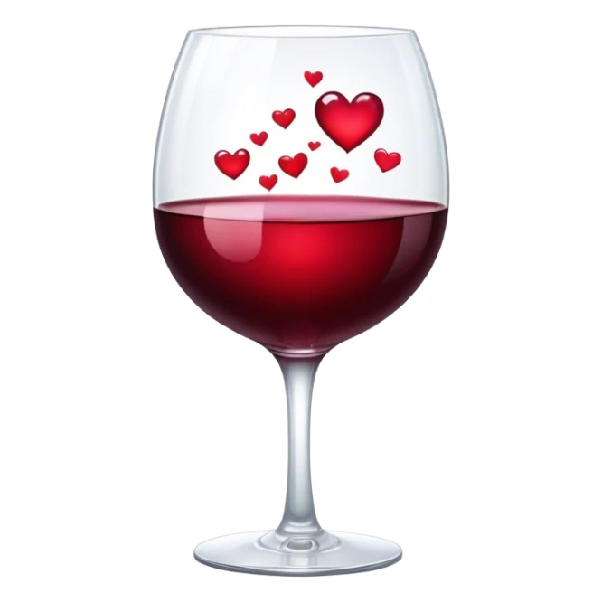 Sparkling hearts in a glass of wine  sticker