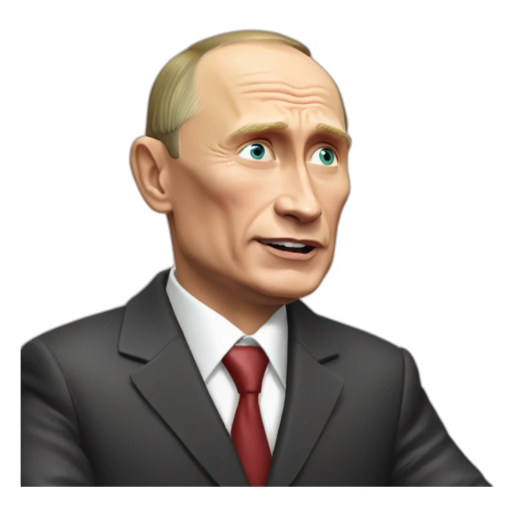 vladimir putin great wheelchair eating rawest meat cube sticker