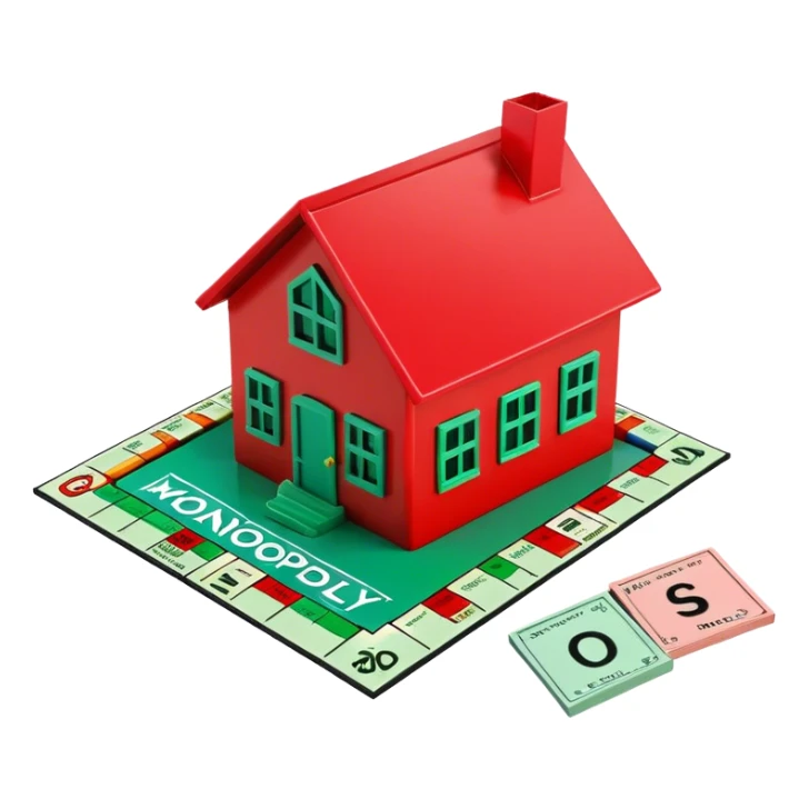 Monopoly Green and red houses sticker