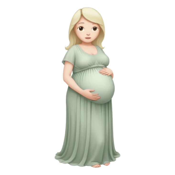 heavily pregnant woman with extremely large overdue belly sticker