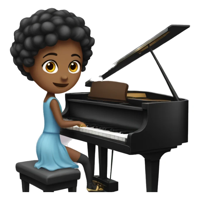 Play piano girl sticker