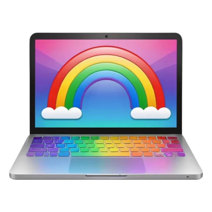 simple laptop emoji with colorful display hinting at creative projects sticker