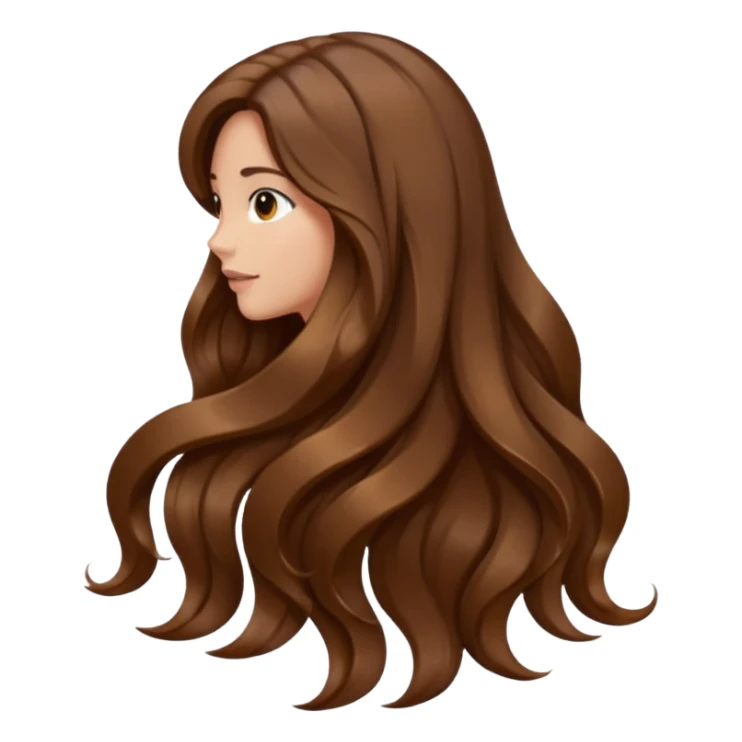 back view of long brown hair sticker