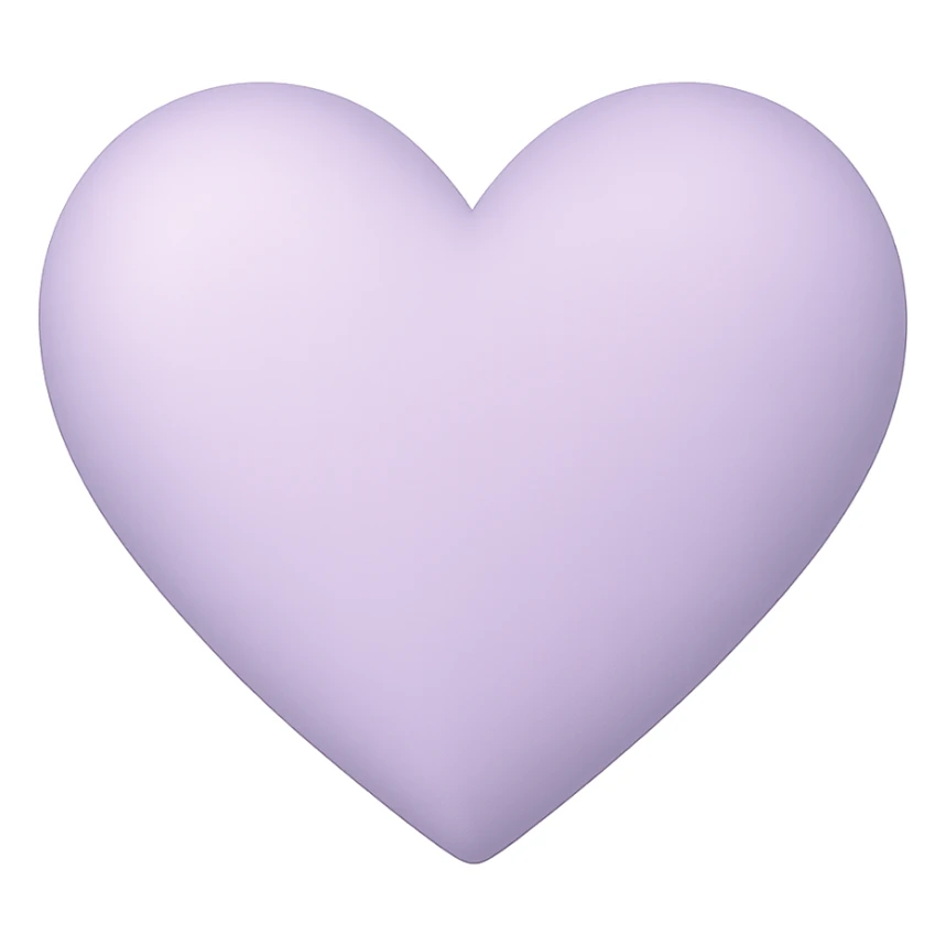 heart with a soft lilac gradient, digital illustration sticker
