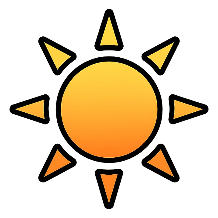 gradient sun icon, modern icon style, clean lines, no text sticker