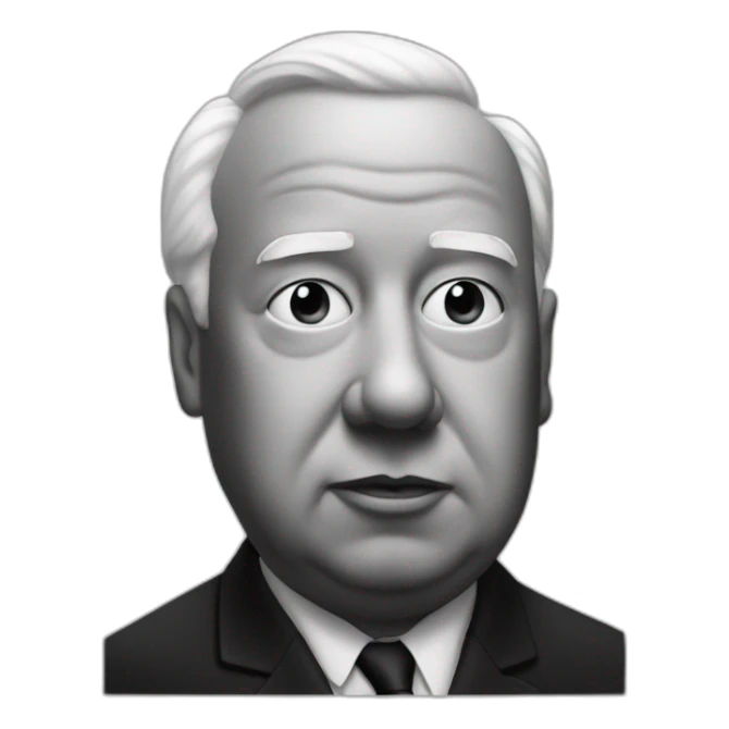 realist black and white alfred hitchcock sticker