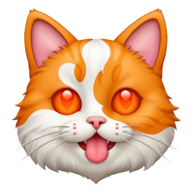 cat heart eye emoji sticking tongue out sticker
