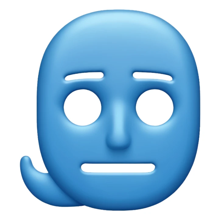 Blue "4" with thick outline and NO FACE sticker