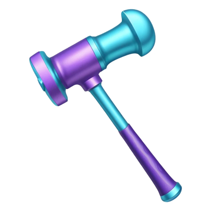 glitter purple and cian hammer ban sticker