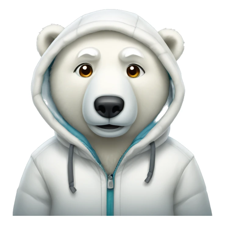 Polar bear wearing a parka sticker