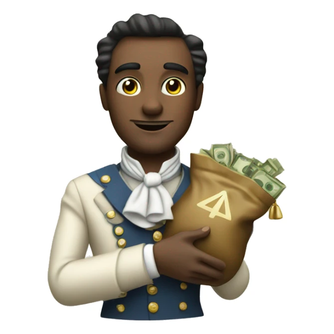 aristocrat with money bag in his hands sticker