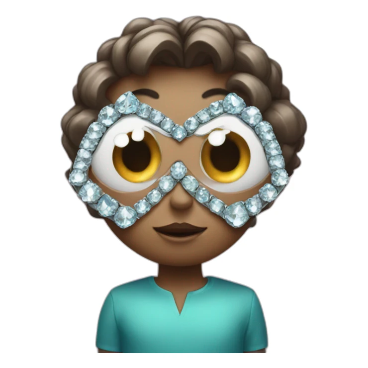 a living diamond with eyes shows a heart with its hands sticker