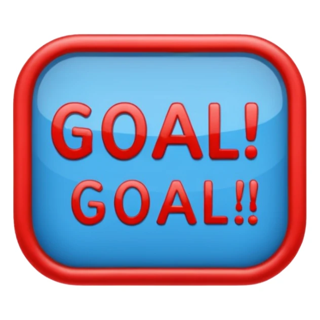 Word “Goal” sign comic style blue (#00A3E0) and red (#F9423A)  sticker
