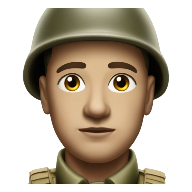 photorealistic serious soldier WW2 sticker