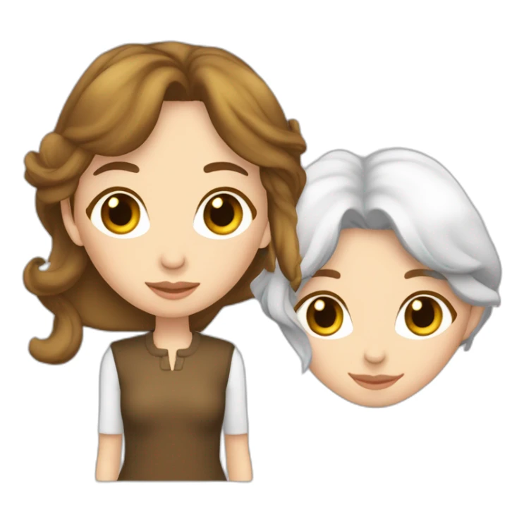 fille châtain clair qui fait un câlin avec une brune sticker