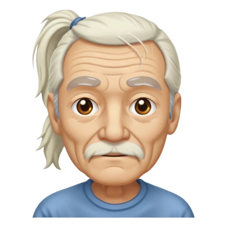 Old man with long white pony tail sticker