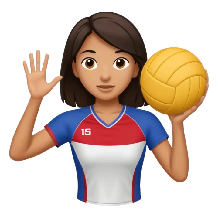 una chica morena jugando voleibol sticker
