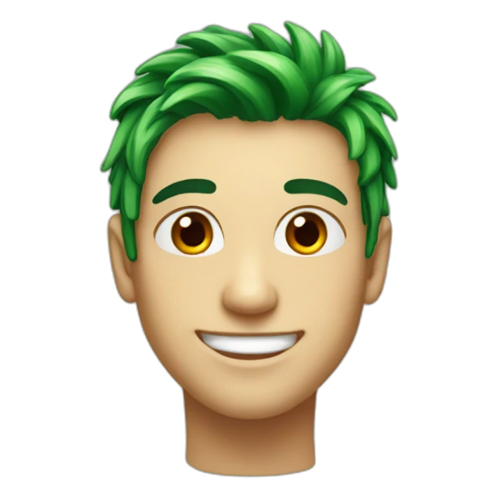 Green hair and red eyes and so happy  sticker