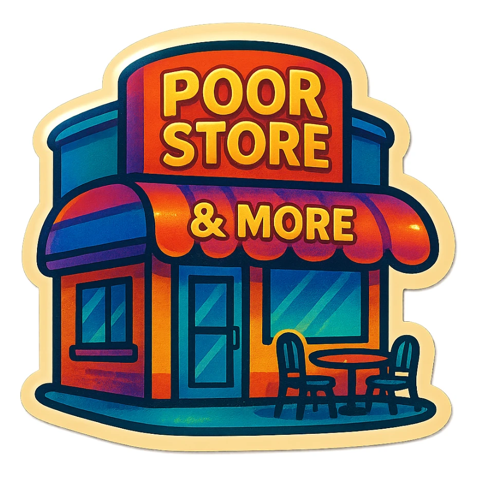 Cafe named poor store & More sticker