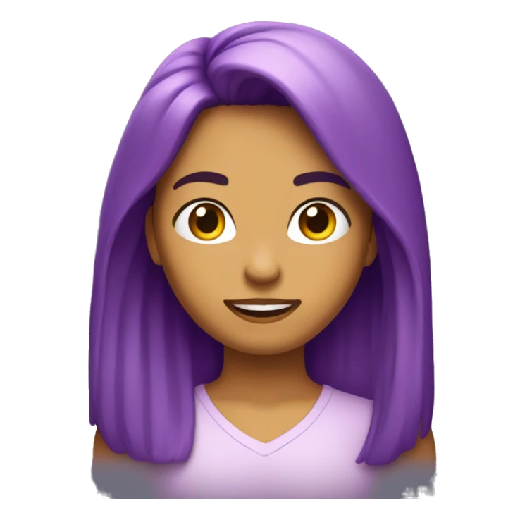 chica con pelo violeta y cara sorprendida sticker