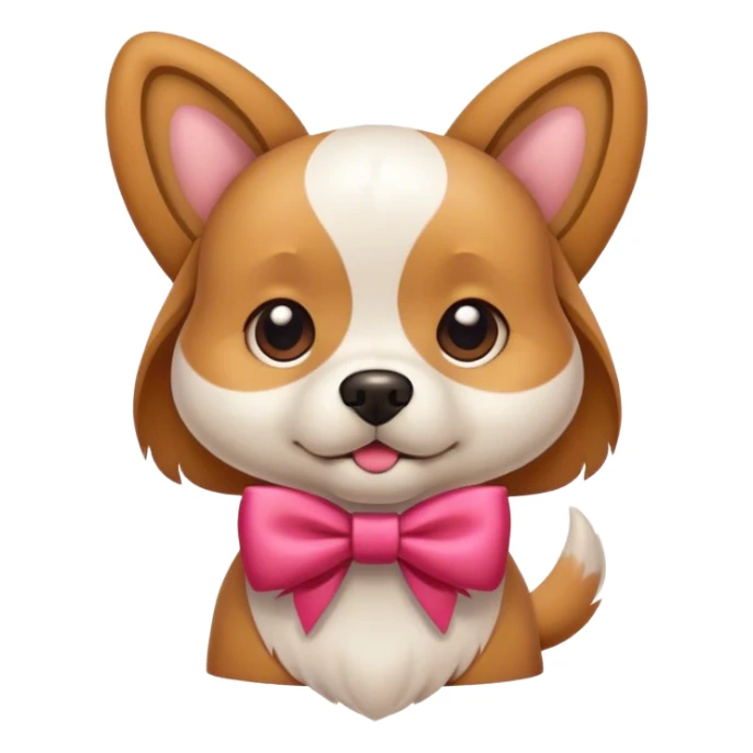 Dog with a bow sticker