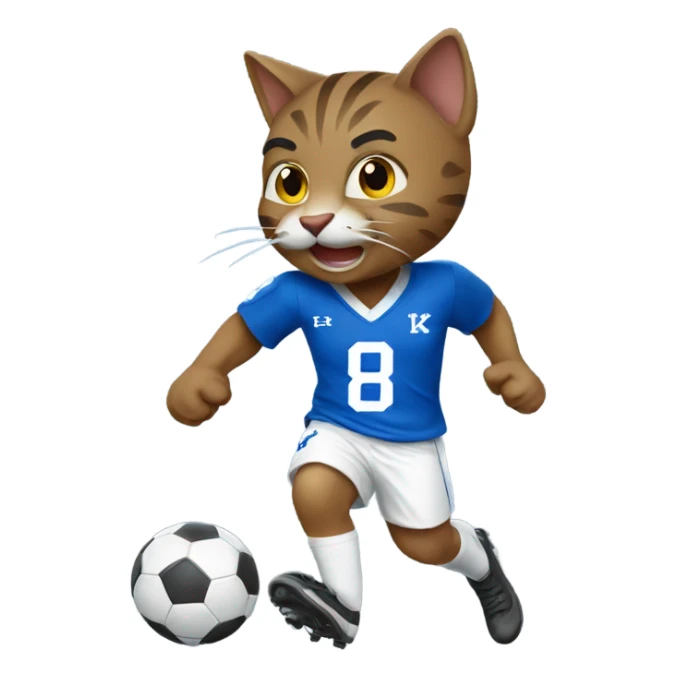 Kentucky wildcat playing soccer sticker