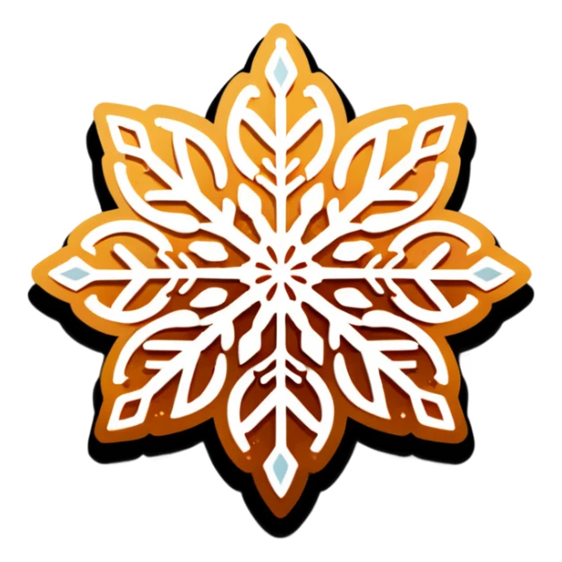 waffle with snowflake design beautiful finish sticker