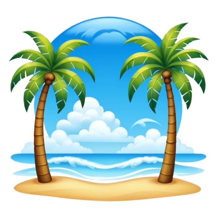sunny sky photo with palm trees sticker