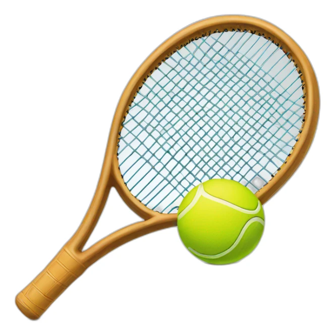 Tennis racket with tennis ball sticker