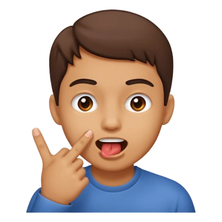 Emoji mordiendose el dedo en forma coqueta  sticker