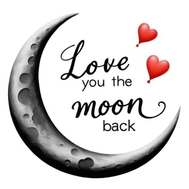 "I love you to the moon and back" words?
 sticker
