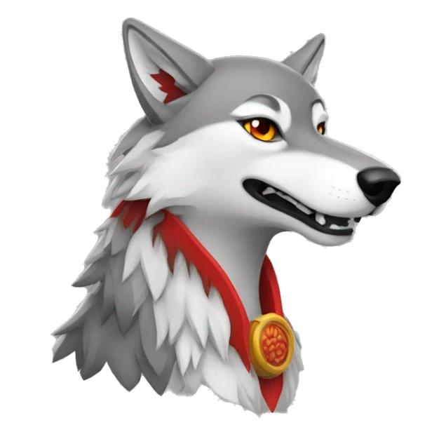 Female Wolf with 9 fire red tails sticker