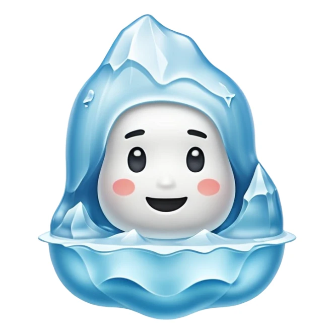A 3D iceberg in Apple Memoji style
 sticker
