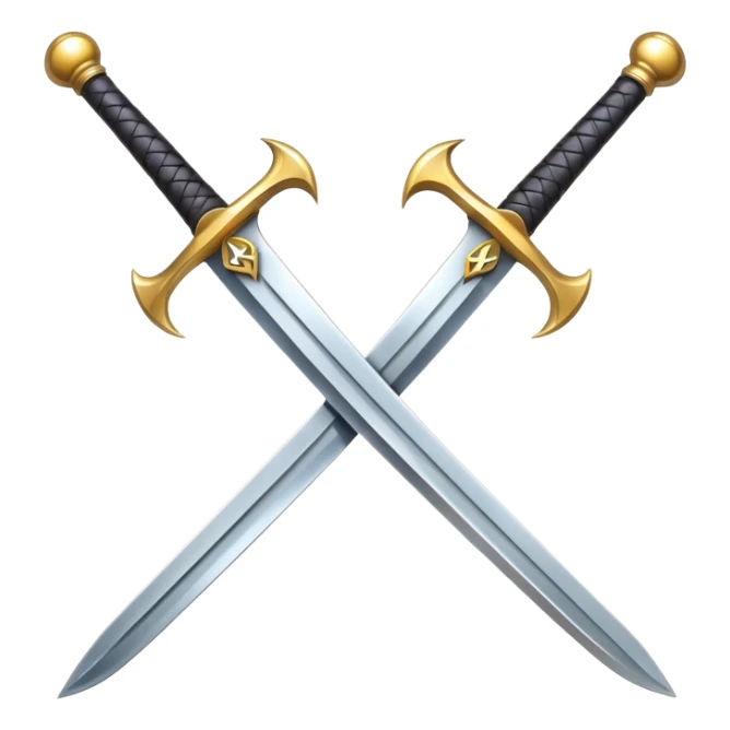 two crossed swords with the letter M sticker