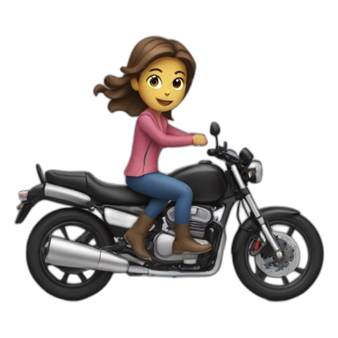 Fille qui fait de la moto sticker