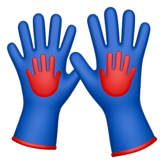 Hand glove celebration in blue (#00A3E0) and red (#F9423A)  sticker