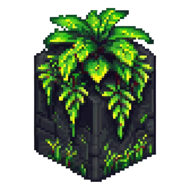 blocky pixelated Minecraft grass block emoji, less realistic sticker