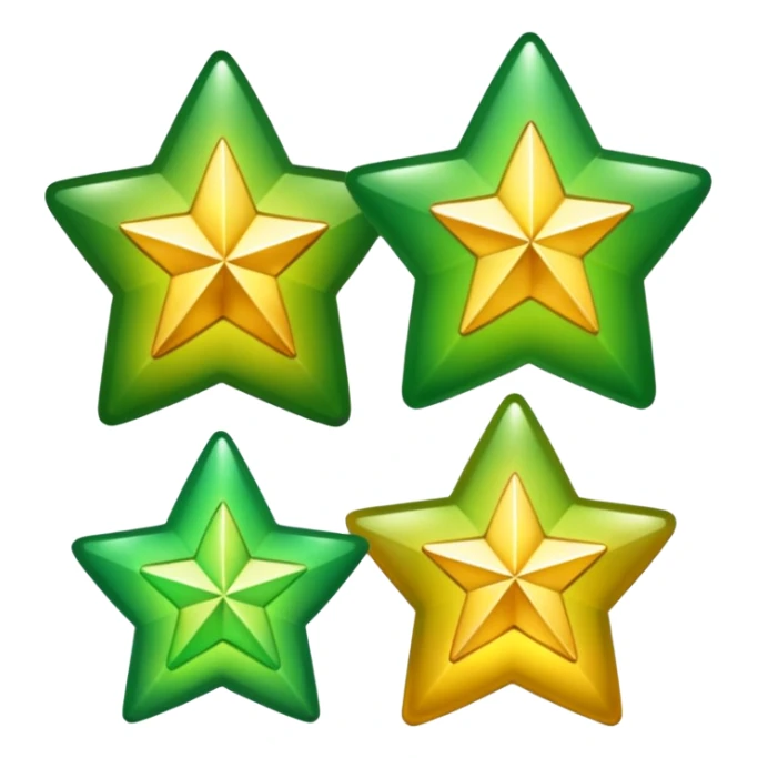 stars with golden and green colours sticker