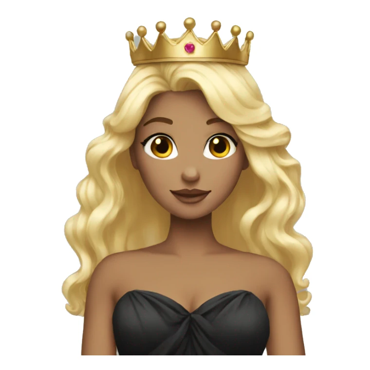 Black dress princess blonde crown sticker