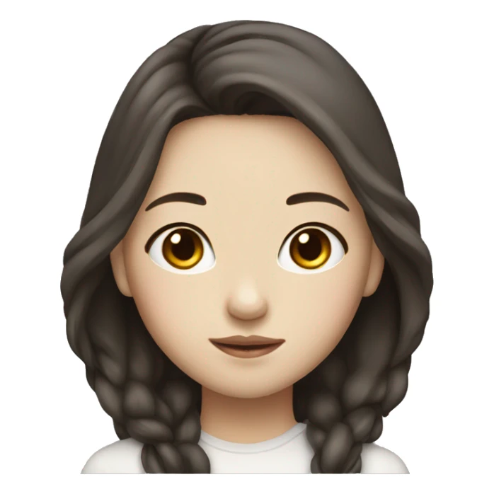 Chinese girl dark brown hair white skin sticker